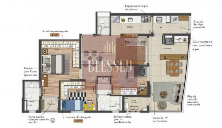 Imagem Apartamento com 3 Quartos à Venda, 93 m² em Jardim Apolo I - São José Dos Campos