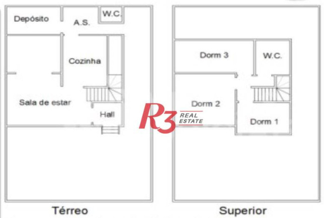 Imagem Casa com 3 Quartos para Alugar, 122 m² em Boqueirão - Santos Imagem Casa com 3 Quartos para Alugar, 122 m² em Boqueirão - Santos