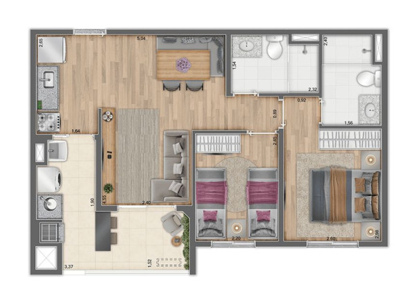 Imagem Apartamento com 2 Quartos à Venda, 57 m² em Picanço - Guarulhos