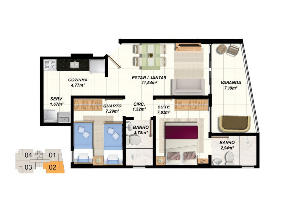 Imagem Apartamento com 2 Quartos à Venda, 51 m² em Ataíde - Vila Velha Imagem Apartamento com 2 Quartos à Venda, 51 m² em Ataíde - Vila Velha