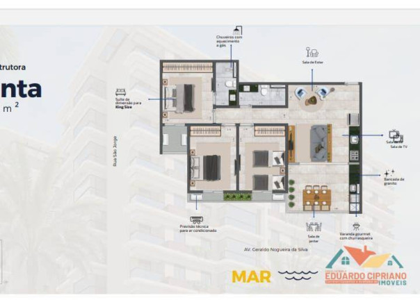 Imagem Apartamento com 2 Quartos à Venda, 60 m² em Porto Novo - Caraguatatuba