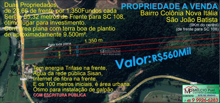 Imagem Imóvel à Venda,  em Sc 108, Colônia Nova Itália - São João Batista Sc