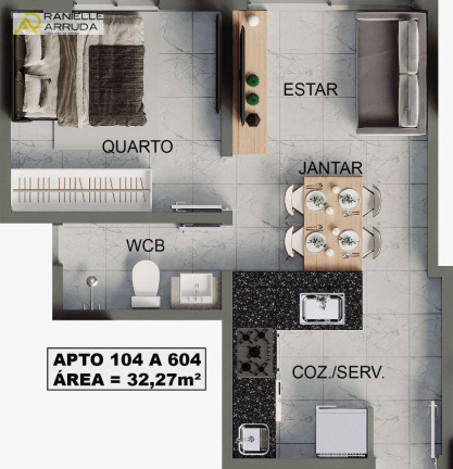 Imagem Apartamento com 2 Quartos à Venda, 54 m² em Bessa - João Pessoa