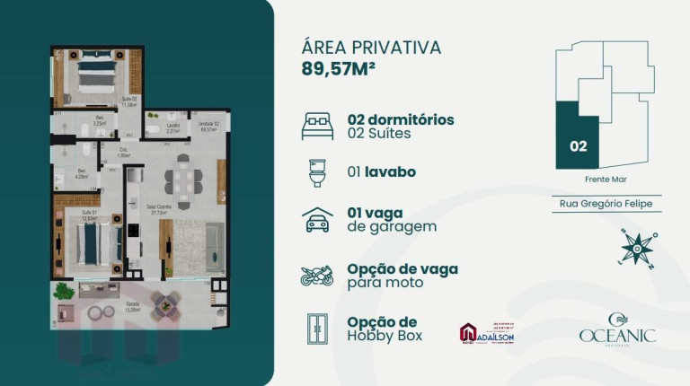 Imagem Imóvel com 2 Quartos à Venda, 72 m²