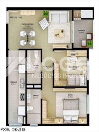 Imagem Apartamento com 3 Quartos à Venda, 90 m² em Centro - Sao Leopoldo Imagem Apartamento com 3 Quartos à Venda, 90 m² em Centro - Sao Leopoldo