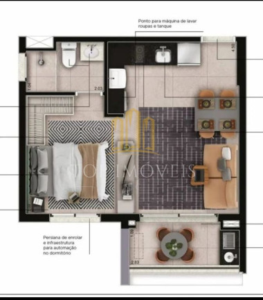Imagem Apartamento com 1 Quarto à Venda, 33 m² em Jardim Esplanada - São José Dos Campos