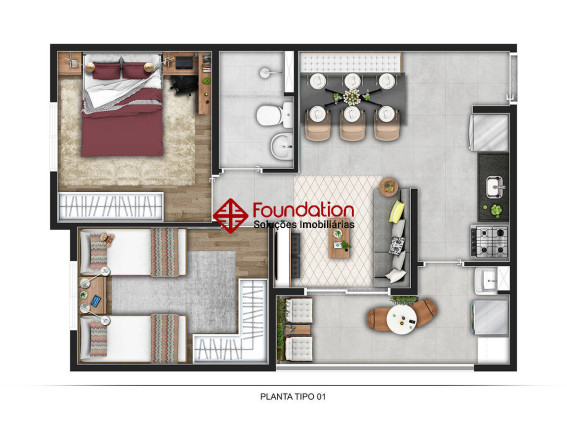 Imagem Apartamento com 2 Quartos à Venda, 44 m² em Parque Rizzo Ii - Cotia