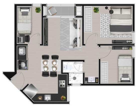 Imagem Apartamento com 3 Quartos à Venda, 47 m² em Ecoville - Curitiba Imagem Apartamento com 3 Quartos à Venda, 47 m² em Ecoville - Curitiba
