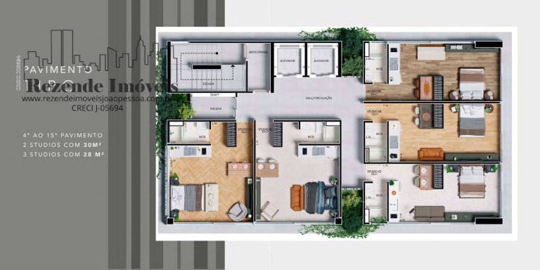 Imagem Apartamento com 1 Quarto à Venda, 30 m² em Manaíra - João Pessoa
