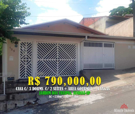 Imagem Casa com 3 Quartos à Venda, 230 m² em Tulipas - Jundiaí Imagem Casa com 3 Quartos à Venda, 230 m² em Tulipas - Jundiaí