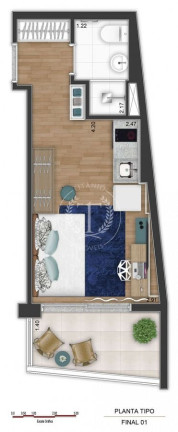 Imagem Apartamento com 1 Quarto à Venda, 22 m² em Centro - São Paulo