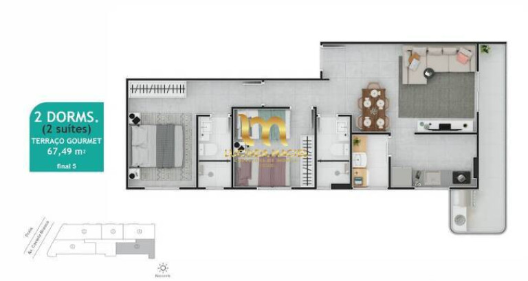 Imagem Apartamento com 2 Quartos à Venda, 58 m² em Maracanã - Praia Grande Imagem Apartamento com 2 Quartos à Venda, 58 m² em Maracanã - Praia Grande