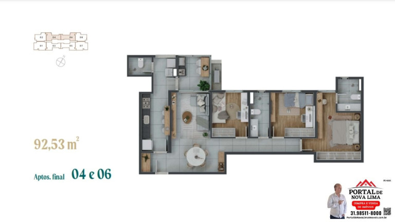 Imagem Apartamento com 4 Quartos à Venda, 94 m² em Vila Da Serra - Nova Lima