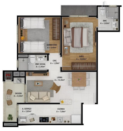 Imagem Apartamento com 2 Quartos à Venda, 64 m² em São João - Itajaí Imagem Apartamento com 2 Quartos à Venda, 64 m² em São João - Itajaí
