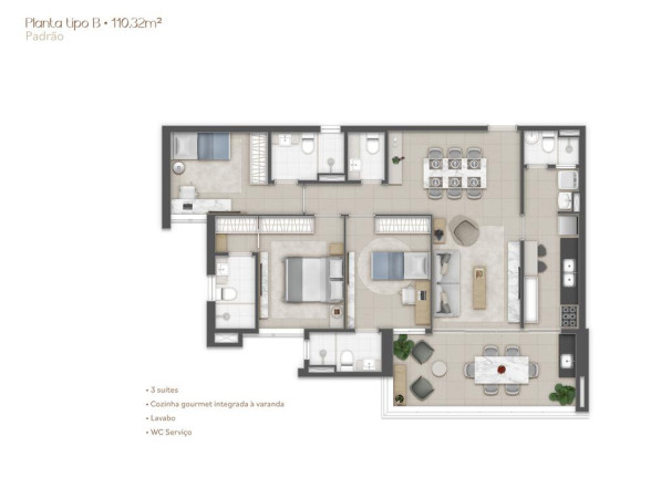 Imagem Apartamento com 3 Quartos à Venda, 110 m² em Cocó - Fortaleza Imagem Apartamento com 3 Quartos à Venda, 110 m² em Cocó - Fortaleza