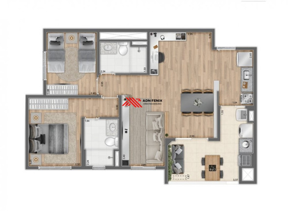 Imagem Apartamento com 2 Quartos à Venda, 56 m² em Picanço - Guarulhos