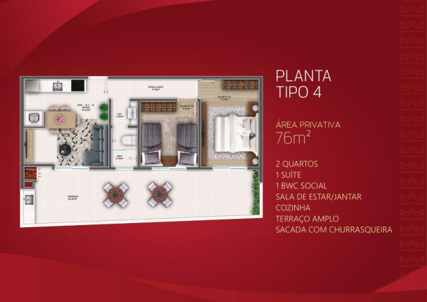 Imagem Apartamento com 2 Quartos à Venda, 76 m² em A - Matinhos