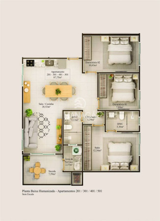 Imagem Apartamento com 3 Quartos à Venda, 88 m² em Centro - Barra Velha Imagem Apartamento com 3 Quartos à Venda, 88 m² em Centro - Barra Velha