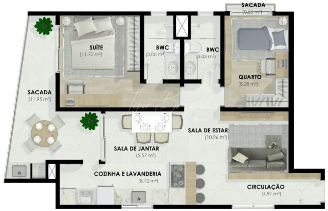 Imagem Apartamento com 2 Quartos à Venda, 45 m² em Bacacheri - Curitiba