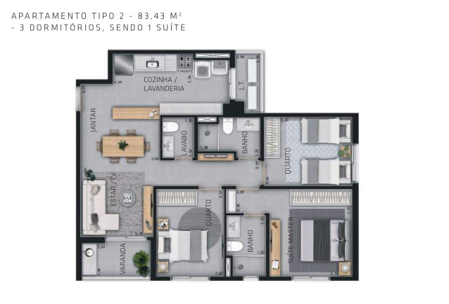 Imagem Imóvel com 3 Quartos à Venda, 83 m² em Jardim Botânico - Ribeirão Preto