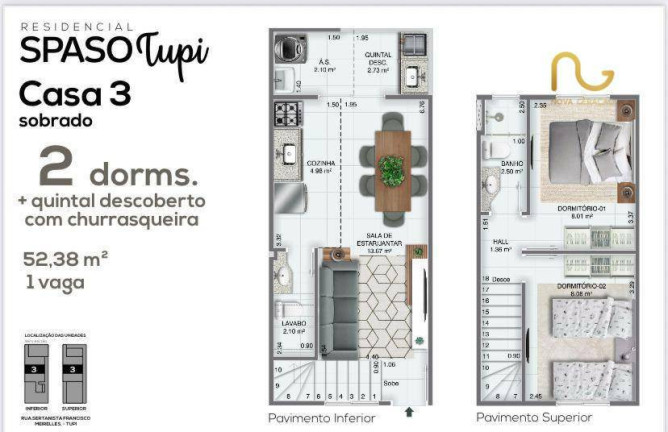 Imagem Sobrado com 2 Quartos à Venda, 52 m² em Tupi - Praia Grande Imagem Sobrado com 2 Quartos à Venda, 52 m² em Tupi - Praia Grande
