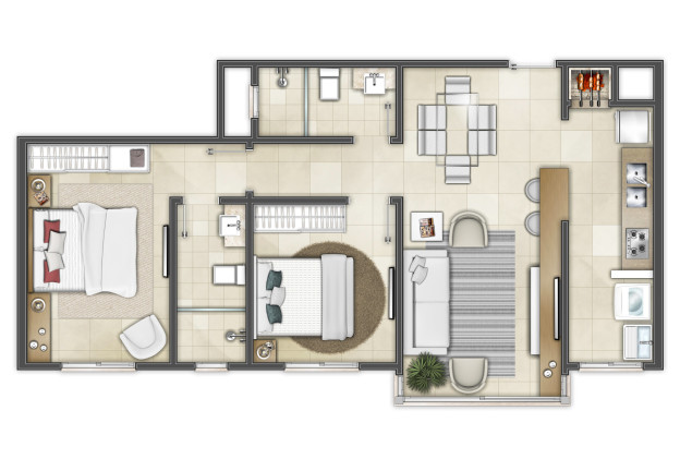 Imagem Apartamento com 2 Quartos à Venda, 68 m² em Centro - Torres
