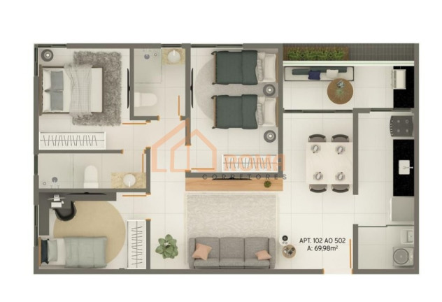 Imagem Apartamento com 2 Quartos à Venda, 55 m² em Intermares - Cabedelo