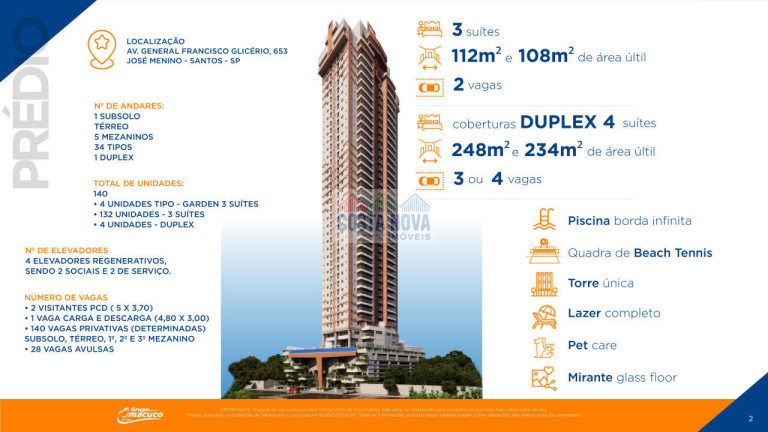 Imagem Apartamento com 3 Quartos à Venda, 112 m² em José Menino - Santos Imagem Apartamento com 3 Quartos à Venda, 112 m² em José Menino - Santos