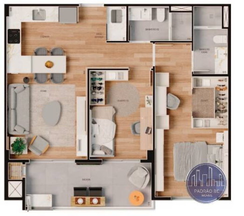 Imagem Loft com 2 Quartos à Venda, 71 m² em Campina Do Siqueira - Curitiba Imagem Loft com 2 Quartos à Venda, 71 m² em Campina Do Siqueira - Curitiba