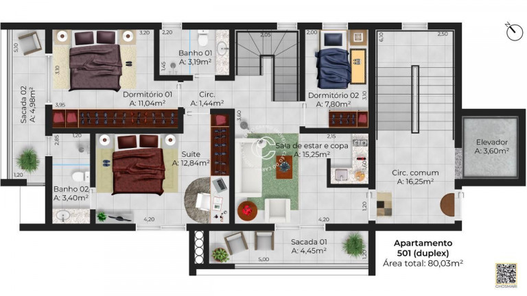 Imagem Cobertura com 3 Quartos à Venda, 139 m² em Duque De Caxias - Santa Maria Imagem Cobertura com 3 Quartos à Venda, 139 m² em Duque De Caxias - Santa Maria