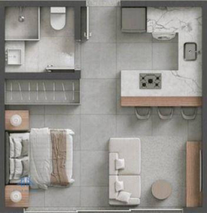 Imagem Studio com 1 Quarto à Venda, 27 m² em Córrego Grande - Florianópolis