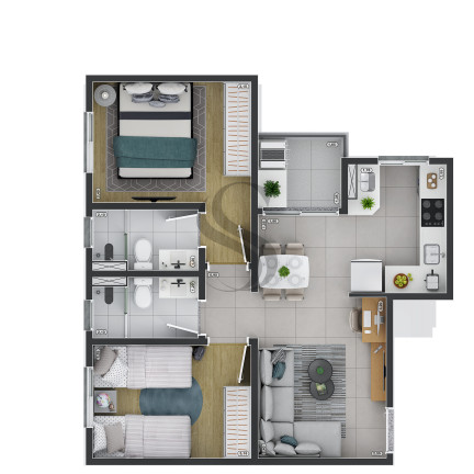 Imagem Apartamento com 2 Quartos à Venda, em Caguassu - Sorocaba Imagem Apartamento com 2 Quartos à Venda, em Caguassu - Sorocaba