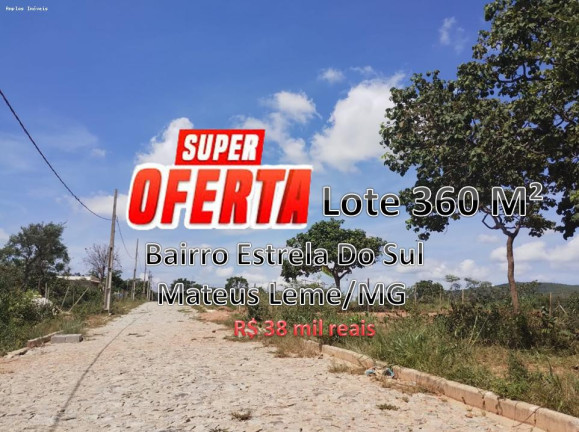 Terreno à Venda, 360 m² em Estrela Do Sul - Mateus Leme