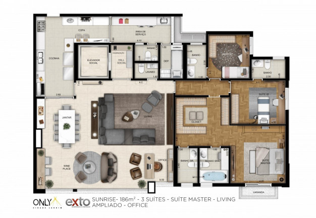 Imagem Apartamento com 3 Quartos à Venda, 186 m² em Real Parque - São Paulo
