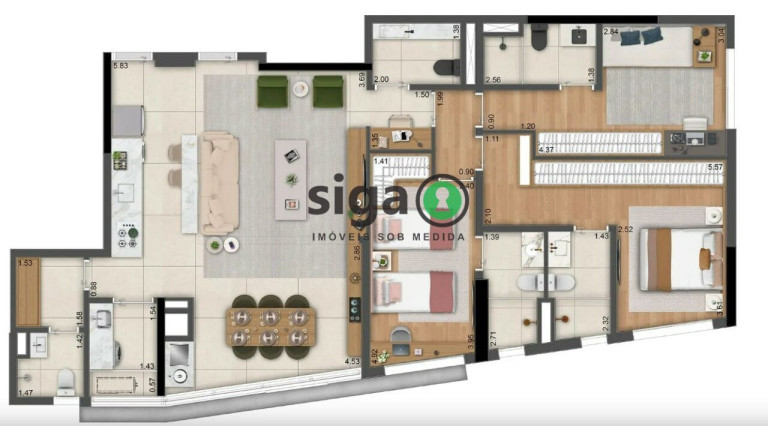 Imagem Apartamento com 3 Quartos à Venda, 121 m² em Moema - São Paulo