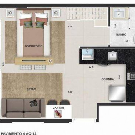 Imagem Apartamento com 1 Quarto à Venda,  em Santa Teresinha - São Paulo