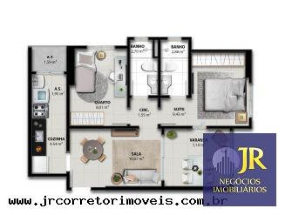 Imagem Apartamento com 2 Quartos à Venda, 59 m² em Praia De Itaparica - Vila Velha