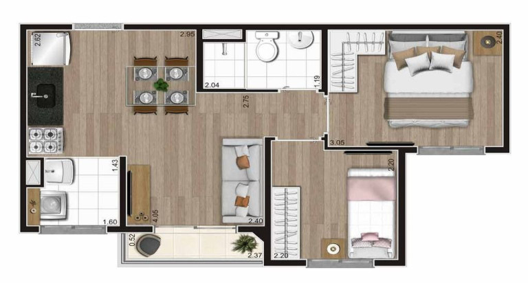 Apartamento com 2 Quartos à Venda, 37 m² em Terceira Divisão De Interlagos - São Paulo