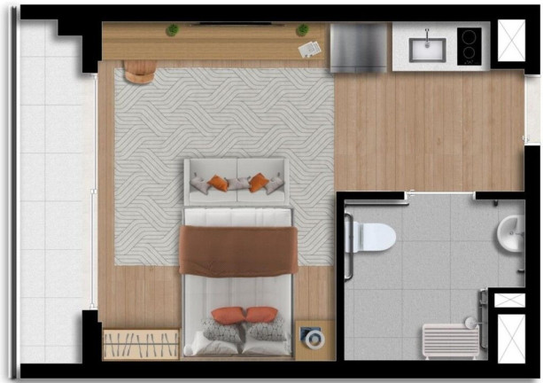 Imagem Apartamento com 1 Quarto à Venda, 32 m² em Santo Amaro - São Paulo