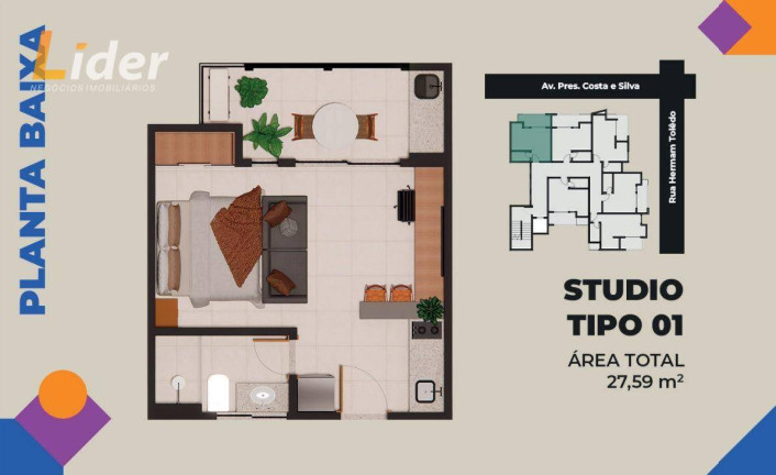 Imagem Studio à Venda, 27 m² em São Pedro - Juiz De Fora