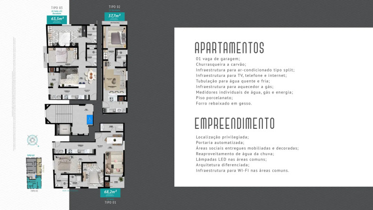 Imagem Apartamento com 2 Quartos à Venda, 68 m² em Perequê - Porto Belo