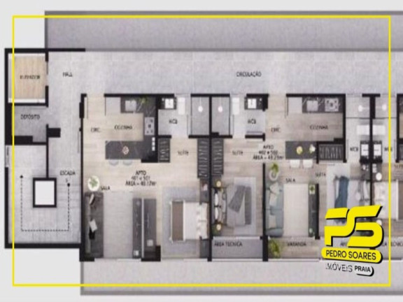 Imagem Apartamento com 1 Quarto à Venda, 58 m² em Bessa - João Pessoa Imagem Apartamento com 1 Quarto à Venda, 58 m² em Bessa - João Pessoa