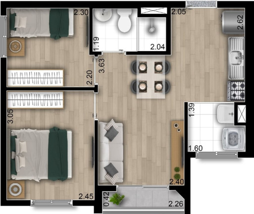 Imagem Imóvel com 2 Quartos à Venda, 39 m² em Vila Carrão - São Paulo Imagem Imóvel com 2 Quartos à Venda, 39 m² em Vila Carrão - São Paulo