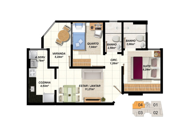 Imagem Apartamento com 2 Quartos à Venda, 51 m² em Ataíde - Vila Velha Imagem Apartamento com 2 Quartos à Venda, 51 m² em Ataíde - Vila Velha