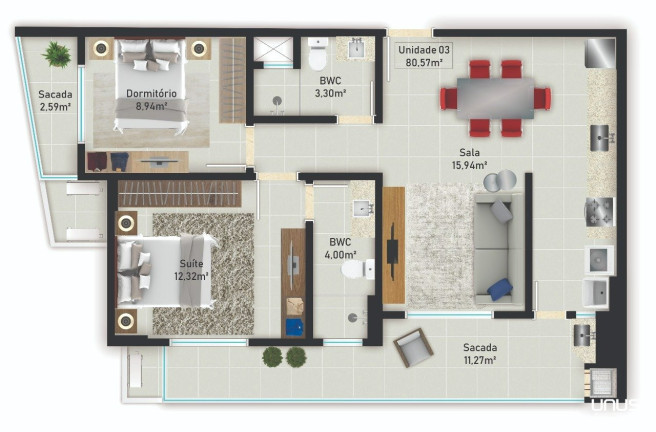 Imagem Apartamento com 2 Quartos à Venda, 80 m² em Barreiros - São José