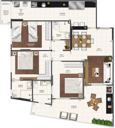 Imagem Apartamento com 3 Quartos à Venda, 106 m² em Aviação - Praia Grande