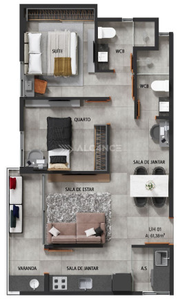 Imagem Apartamento com 2 Quartos à Venda, 61 m² em Camboinha - Cabedelo Imagem Apartamento com 2 Quartos à Venda, 61 m² em Camboinha - Cabedelo