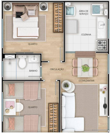 Imagem Apartamento com 2 Quartos à Venda, em Caguassu - Sorocaba Imagem Apartamento com 2 Quartos à Venda, em Caguassu - Sorocaba