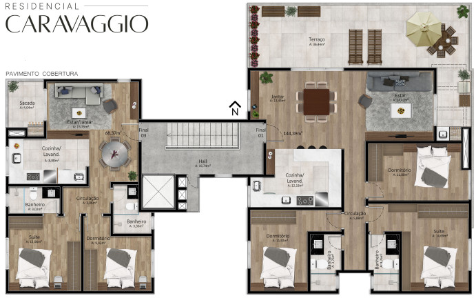 Imagem Apartamento com 2 Quartos à Venda, 68 m² em Santa Catarina - Caxias Do Sul