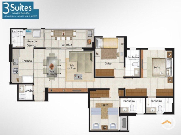 Imagem Apartamento com 3 Quartos à Venda, 92 m² em Setor Bueno - Goiânia